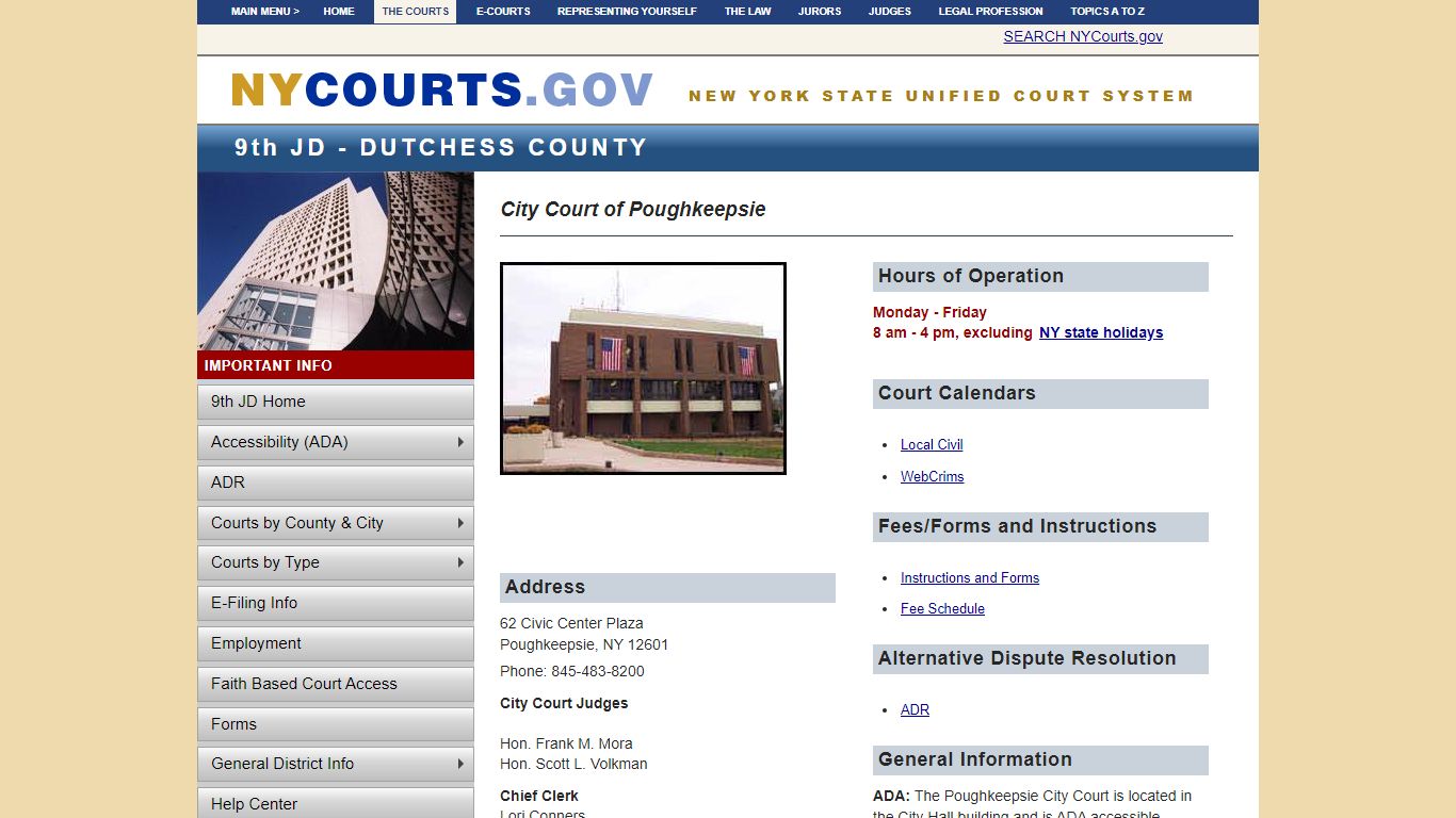 City Court of Poughkeepsie | NYCOURTS.GOV