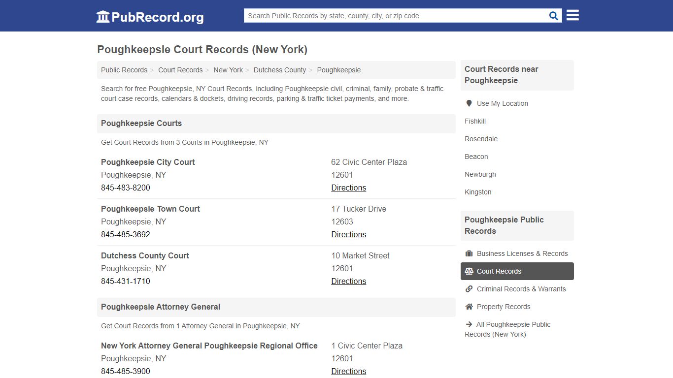 Free Poughkeepsie Court Records (New York Court Records) - PubRecord.org